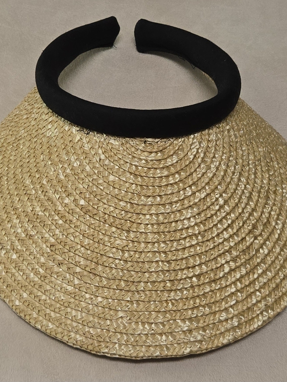 Women’s Straw Visor with Black Padded Headband